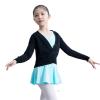 LNJMRU Ballet Dance Wrap Tops Girls' Wrap Sweater Dance Top Thick Warm Ballerina Long Sleeve Knit Cardigan Ballet Sweater(White,140(130-140cm Height) view 3