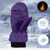 Kids Winter Gloves Children Toddlers Infant Boys Girls Solid Color Comfort Mittens Winter Gloves Kids Snow Gloves Winter (Dark Blue, 5-8 Years) view 3