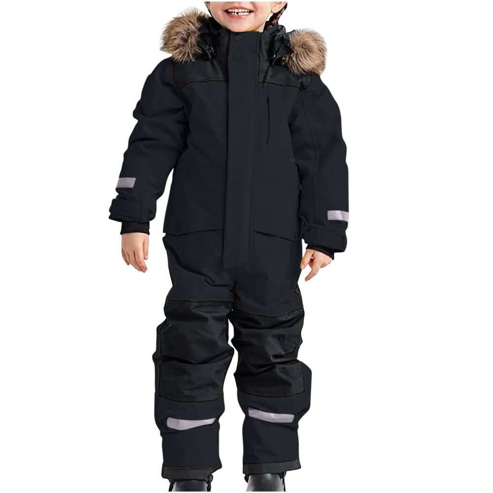 fartey Toddler Snow Suit Kids Girls Boys One Piece Snowsuits Winter Outdoor Ski Snowboard Bibs Waterproof Windproof Overalls