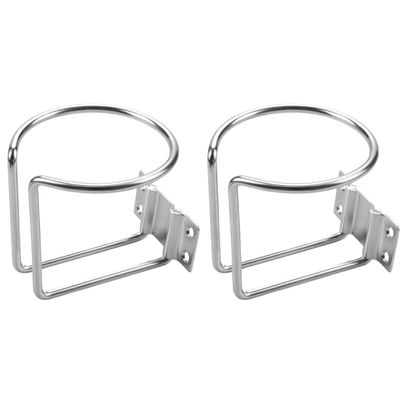 Boat Cup Holder,Stainless Steel Universal Drink Holders,Black Coating Ring Cup Holders,Suitable for Boat,Truck,RV,Tractor,Outdoor Wooden Swing (RVPNR338S, 2)