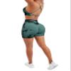 SUUKSESS Women Seamless 2 piece Workout Sets Strappy Padded Sports Bra Booty High Waisted Shorts Outfits (Deep Green Tie Dye,XS) view 3