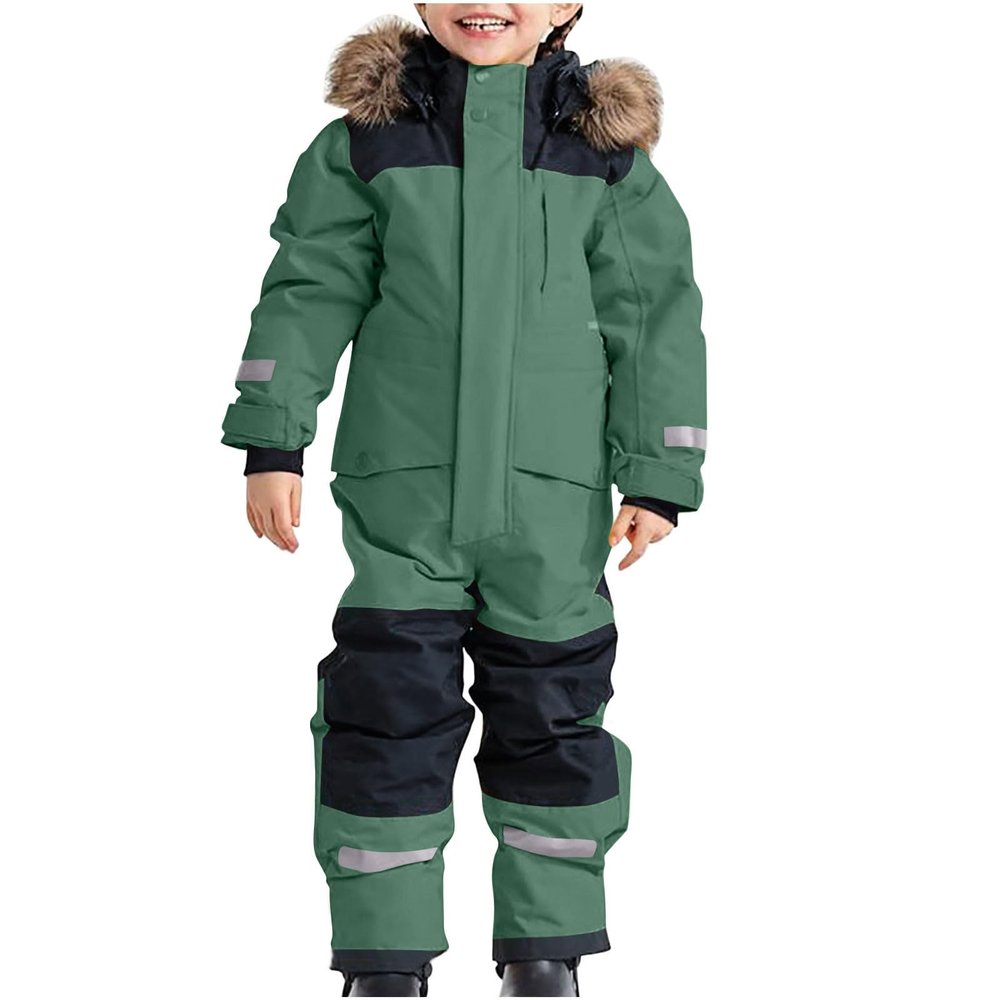 fartey Toddler Snow Suit Kids Girls Boys One Piece Snowsuits Winter Outdoor Ski Snowboard Bibs Waterproof Windproof Overalls