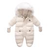 Betadog Newborn Fleece Footie Jumpsuit Hooded Warm Thicken Winter Outwear Snowsuit for Baby Girls (K-Beige, 6-9 Months) view 4