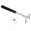 PATIKIL Retractable Billiards Cue Stick Bridge, Wooden Pool Cue Accessory with Removable Metal Low Bridge Head for Pool Table Competition, Silver/White view 1