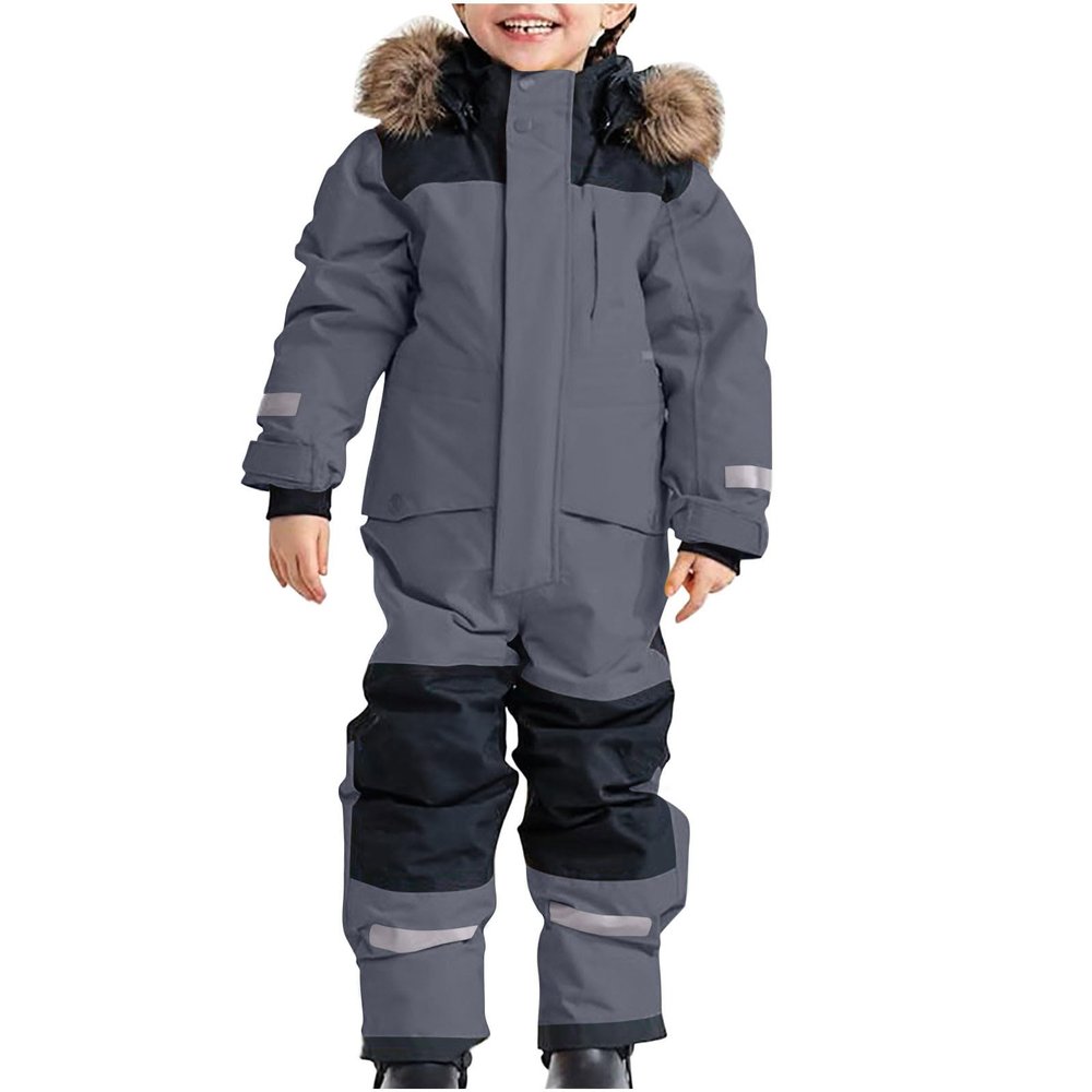 fartey Toddler Snow Suit Kids Girls Boys One Piece Snowsuits Winter Outdoor Ski Snowboard Bibs Waterproof Windproof Overalls