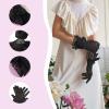 Aeaocvo Tea Party Gloves - Black Lace Ladies' Bow Hand Gloves for Dancing, Dinner Party, Masquerade, Easter, Funeral view 3