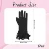 Aeaocvo Tea Party Gloves - Black Lace Ladies' Bow Hand Gloves for Dancing, Dinner Party, Masquerade, Easter, Funeral view 4