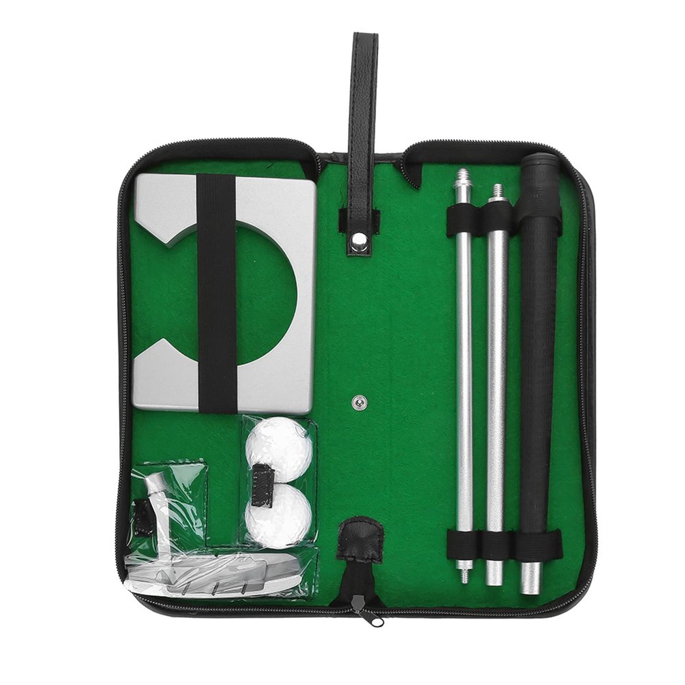 Portable Putter Set, Practice Kit Indoor Putting Cup Practice Training Clubs Putter Kit Set Putting Cup with Balls & Bag