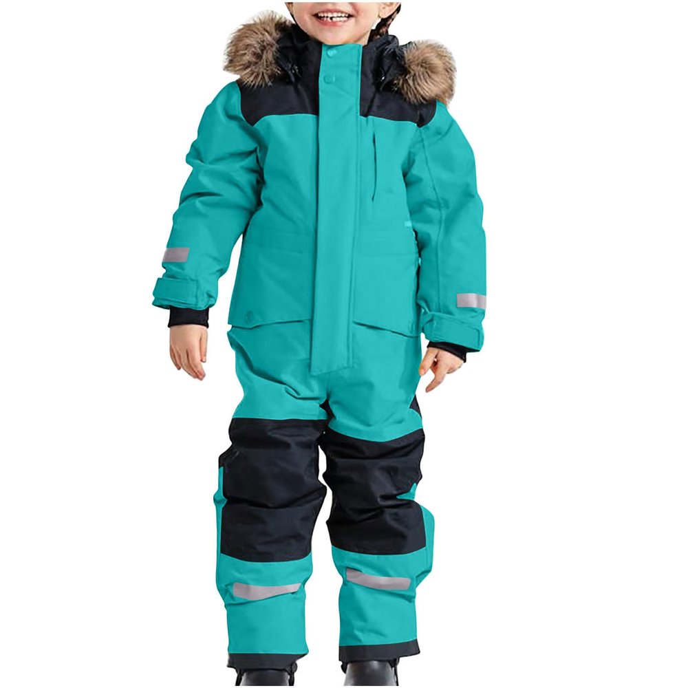 fartey Toddler Snow Suit Kids Girls Boys One Piece Snowsuits Winter Outdoor Ski Snowboard Bibs Waterproof Windproof Overalls
