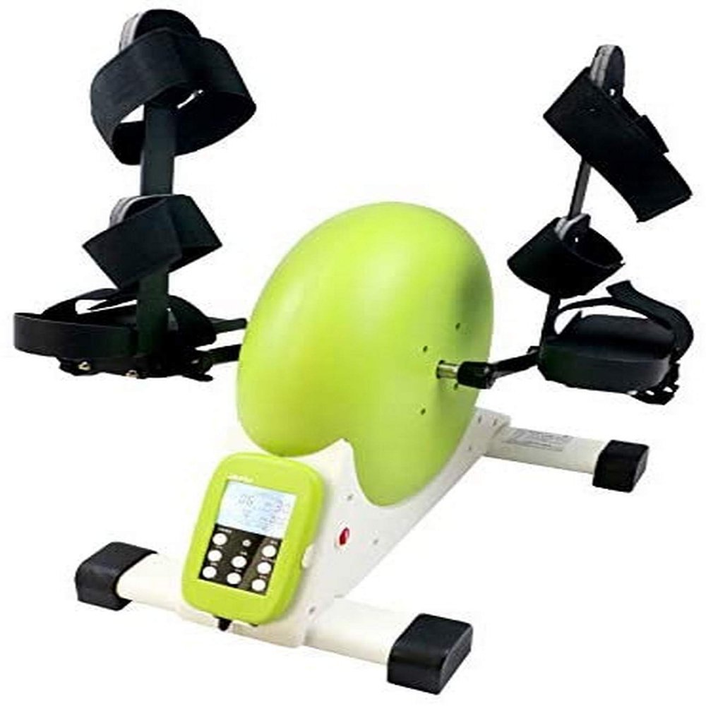 UHRLGHS Mini Bike Collapsible Arm and Pedal Exercisers, LCD-Display, Adjustable Resistance, Compact, Pedals with Scoops, Exercise Equipment for Home and Office, Trainer for Young and Old,B