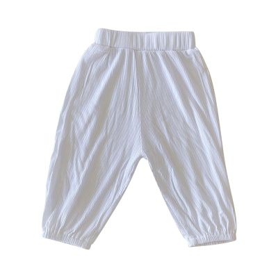 Harem Pants for Infant Boys Girls Baby Long Bloomers Soft Cotton Loose Pants Toddler Elastic Waist (White, 0-3 Months)
