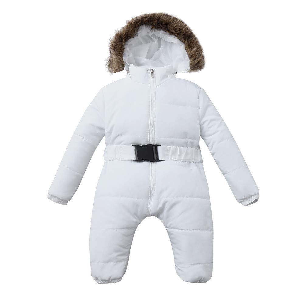 Betadog Kids Boys Ski Suit Tuffo Rain Suit Toddler Toddler Bunting Suit Boy Snowsuit Girl Snow Suit Infant Winter Coat (White, 9 Months)