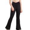Girl's Flare Leggings, Bootcut Yoga Pants for Kids, High Waisted Bell Bottoms for Dance Workout (Black, 11-12 Years) view 1