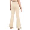 Girl's Flare Leggings, Bootcut Yoga Pants for Kids, High Waisted Bell Bottoms for Dance Workout (Beige, 13-14 Years) view 2