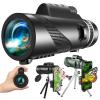 10x42 Monocular Mobile Phone Telescope, Large Diameter 80x100 High Definition Outdoor Low Light Night Vision (80X100 Army Green A) view 2