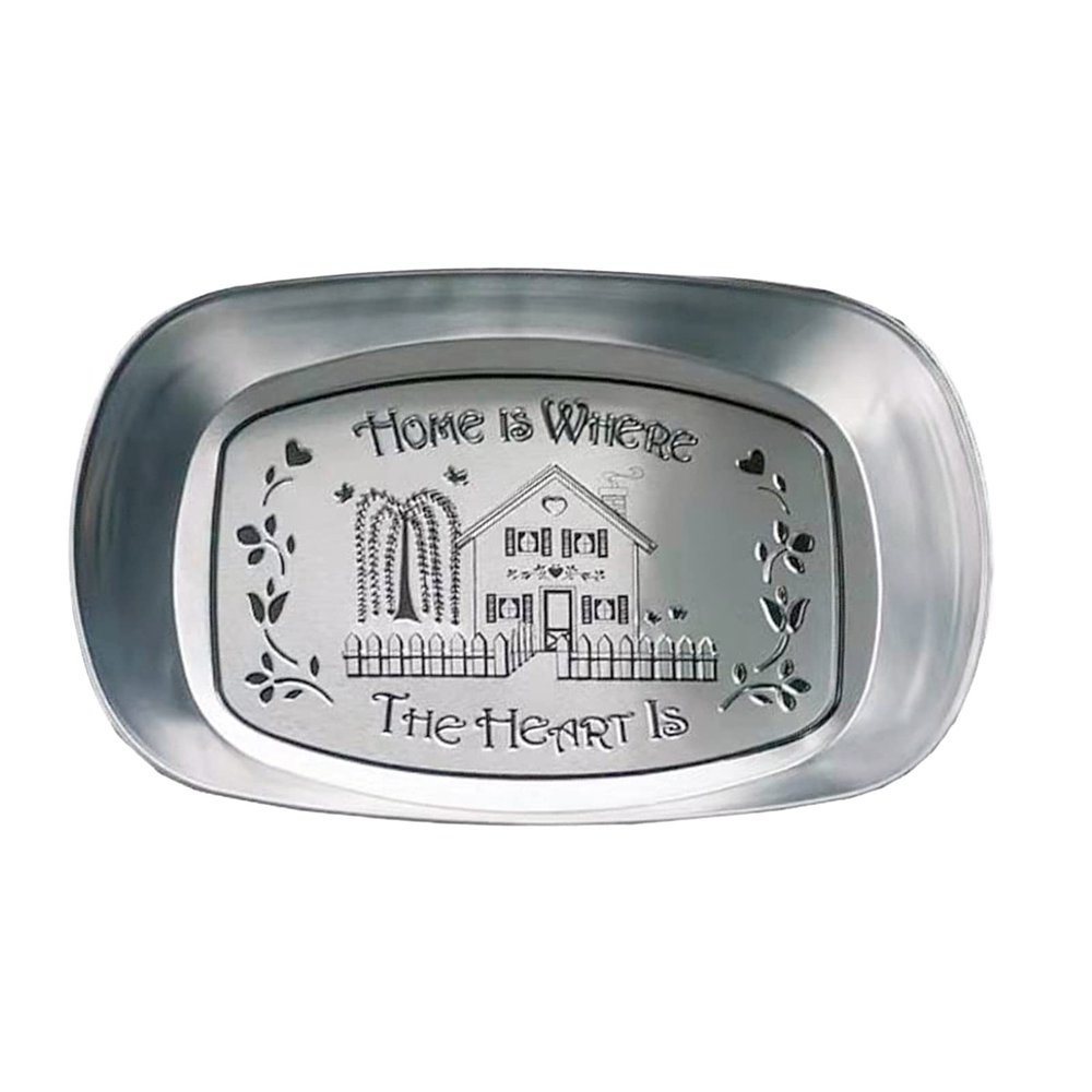 Camping Bowls, Portable Tableware Multifunctional Portable Picnic Plate Tinplate Food Serving Tray Camping Plate for Home (Home Style)