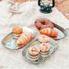 Camping Bowls, Portable Tableware Multifunctional Portable Picnic Plate Tinplate Food Serving Tray Camping Plate for Home (Home Style) view 2