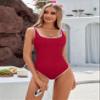 Blooming Jelly Womens One Piece Swimsuit Sporty Tummy Control Bathing Suit 2025 Ribbed Slimming Cute Flattering High Cut Swimwear (X-Large, Red) view 2