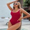 Blooming Jelly Womens One Piece Swimsuit Sporty Tummy Control Bathing Suit 2025 Ribbed Slimming Cute Flattering High Cut Swimwear (X-Large, Red) view 3