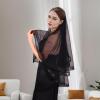 Bridal Veil Bride Elaborate Tulle Headscarf Simple Black Bachelorette Party Hen Party Bride Veil Hen Party Head Scarf view 3