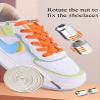 ShinefromCloud Sneakers No Tie Elastic Shoe laces with Colored Metal Buckle Flat Shoelaces for Casual Hiking walking Adults Kids (04 Gray) view 2