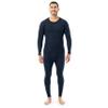 Indera Men's Traditional Waffle Thermal Underwear Long Johns Crew Top and Pant Set, Navy Blue, 3X view 1