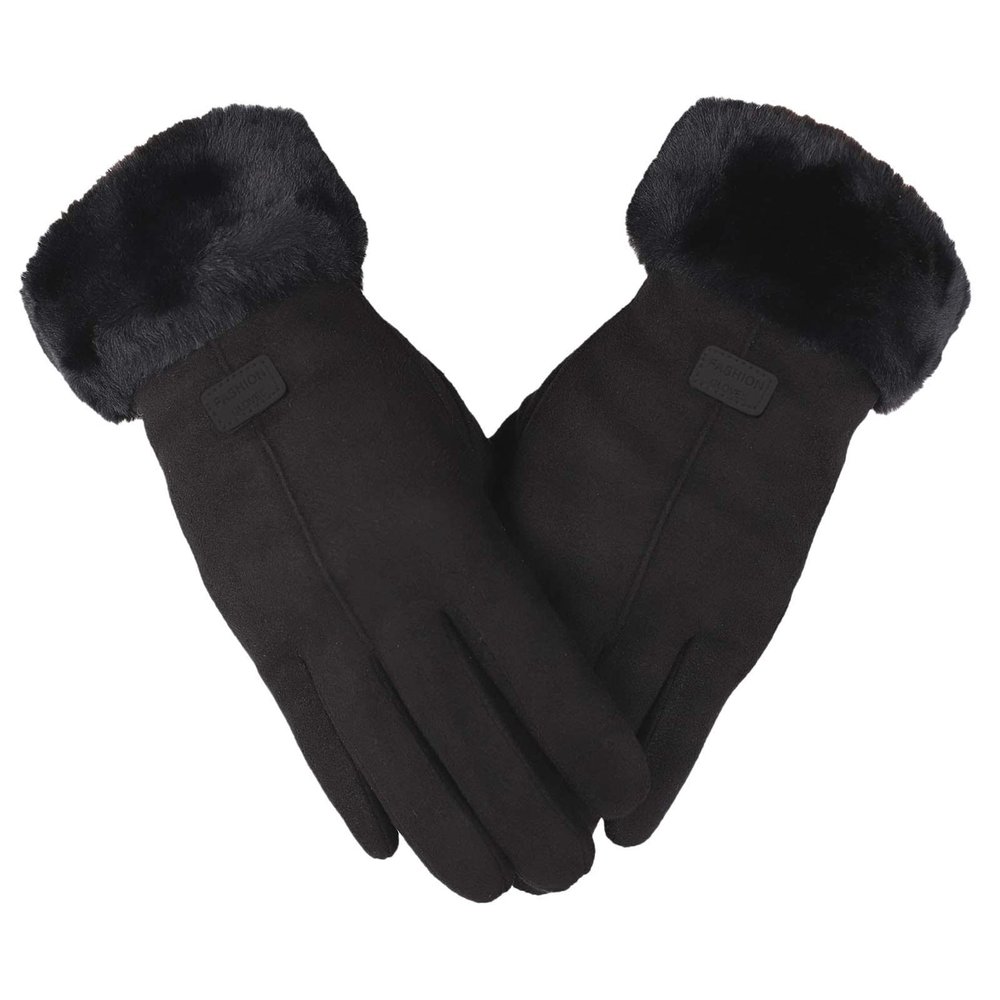 Men's Gloves Warm Gloves Cold Weather, Windproof,gloves, Winter Gloves Women Gloves for Women Cold Weather (Black, One Size)
