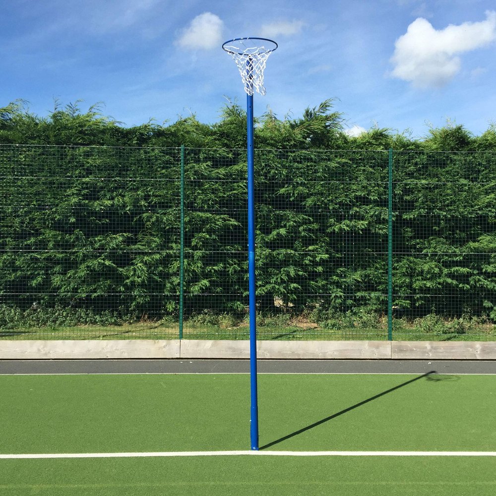 FORZA Socketed Netball Posts | Adjustable 10ft Netball Hoop with Durable Steel Frame, Nylon Net, & Optional Padding |Ideal for Schools, Clubs, & Outdoor Use (Padding, Single)