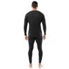 Indera Men's Traditional Waffle Thermal Underwear Long Johns Crew Top and Pant Set, Black, Large view 2