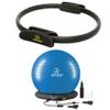 ProBody Pilates 14" Magic Circle and a 65 cm Yoga Ball with Base and Bands (2pcs) Bundle for Stability, Barre, Yoga, Core Training and Physical Therapy view 1