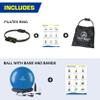 ProBody Pilates 14" Magic Circle and a 65 cm Yoga Ball with Base and Bands (2pcs) Bundle for Stability, Barre, Yoga, Core Training and Physical Therapy view 2