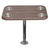 Brown Boat Table Top Set w/Secure Mounting Hardware  Pontoon Boat Table Set w/Heavy-Duty Flat Mount Head, Durable 304 Stainless Steel Stand Post & Cup Holders - Compact, Easy to Install & Remove view 1