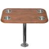 Cinnamon Boat Table Top Set w/ Secure Mounting Hardware Pontoon Boat Table Set w/ Heavy-Duty Flat Mount Head, Durable 304 Stainless Steel Stand Post & Cup Holders - Compact, Easy to Install & Remove view 1