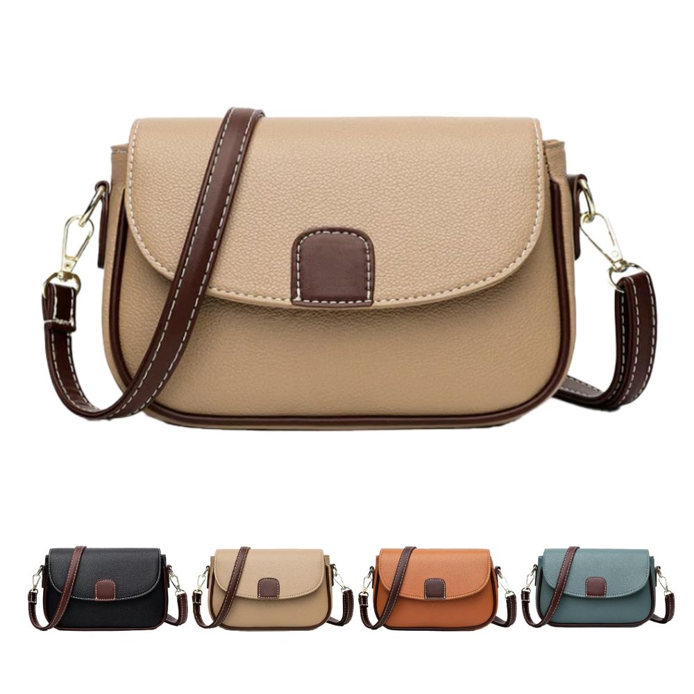 2025 New Women's Small Leather Shoulder Crossbody Bags for Women, Purse Handbags for Women, Cross Body Purses Bag for Woman (Khaki)