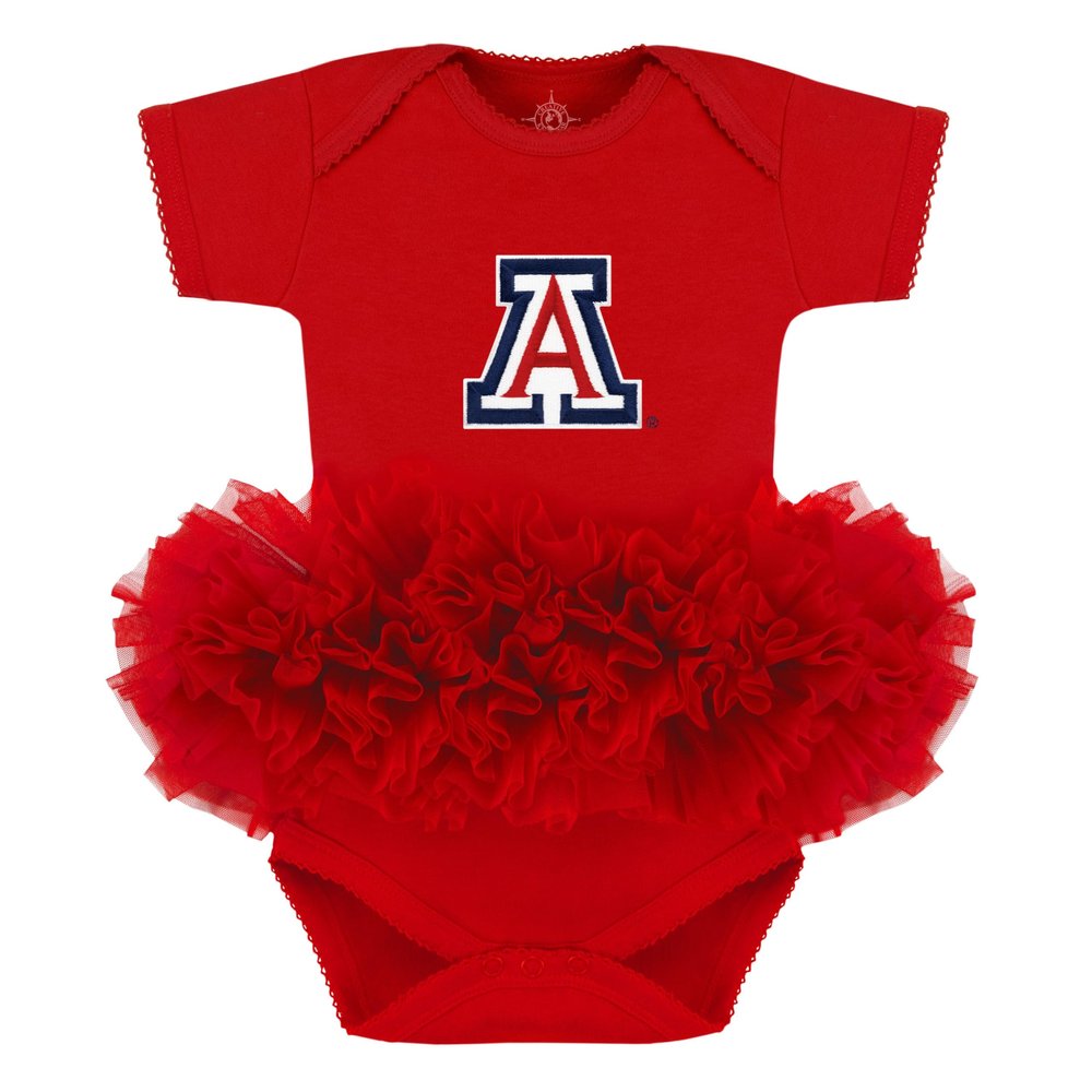 Creative Knitwear College Baby Tutu Bodysuit Dress - Arizona Wildcats Logo, Red, 12 Months, for Girls