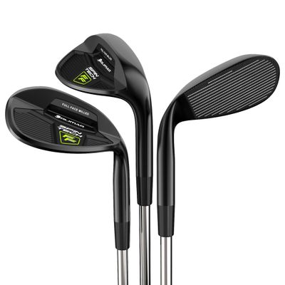 Orlimar Golf Spin Tech Full Face 3-Piece Black Left Handed Wedge Set for Men - 52 56 60 (Pitching Wedge/Sand Wedge/Lob Wedge)