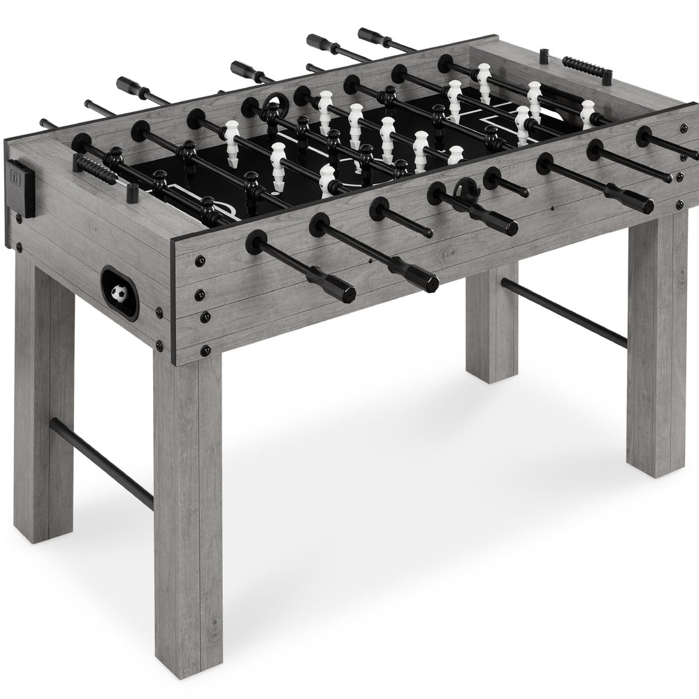 Best Choice Products Large 54 Inch Full-Size Foosball Table for Home, Game Room - Includes 2 Balls, 2 Cup Holders - Gray
