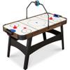 Best Choice Products LED 54 Inch Air Hockey Game Table w/Light-up Scoreboard, Powerful Motor, AC Outlet. Includes 2 Pucks, 2 Pushers - Walnut view 1