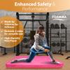 Foamma Two-way Mat - Reversible Vinyl & Velvet Gymnastics Mat, Exercise Mat with Water-Proof Cover, High-Density Workout Mat, Gymnastics Equipment for Kids and Adults - 4" x 4 ft x 4 ft, Pink and Red view 4