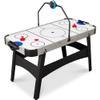 Best Choice Products LED 54 Inch Air Hockey Game Table w/Light-up Scoreboard, Powerful Motor, AC Outlet. Includes 2 Pucks, 2 Pushers - Gray view 1