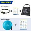ProBody Pilates 14" Magic Circle and a 65 cm Yoga Ball Sky (2pcs) Bundle for Stability, Barre, Yoga, Core Training and Physical Therapy view 2