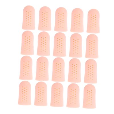 GOOHOCHY 20pcs Breathable Silicone Toe Sleeves Hole for Corns and Blisters Wear-resistant Toe Covers for Comfort and Shoes