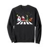 Christmas Road Snowman Santa Elf Reindeer Xmas Crosswalk Sweatshirt view 1