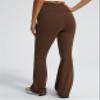 JOYSPELS Maternity Flare Leggings Over The Belly with Pockets  Soft, Comfortable Pregnancy Yoga & Daily & Work Pants Coffee view 2