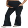 JOYSPELS Maternity Flare Leggings Over The Belly with Pockets Soft, Comfortable Pregnancy Yoga & Daily & Work Pants Black view 1