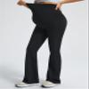 JOYSPELS Maternity Flare Leggings Over The Belly with Pockets Soft, Comfortable Pregnancy Yoga & Daily & Work Pants Black view 2