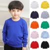 Baby Sweatshirt Toddler Boys Girls Solid Cotton Thin Sweatshirt Long Sleeve top T-Shirts Baby Boys' Pullover Crew Neck Sweatshirt (Dark Blue, 7-8 Years) view 2