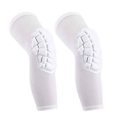 KRIYNAA Basketball knee pads, compression leg covers for teenagers and adults, wrestling knee pads, football volleyball, pickleball, weightlifting knee pads (1 pair) (White, Small)