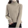 Turtleneck Tops for Women Cashmere Sweaters Long Sleeve Jumper Knitted Pullover Warm Sweater 2025 Camel view 1