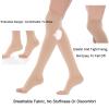 Compression Socks for Women, Comfortable Support Compression Stockings Knee High Compression Socks for Women Relieve Fatigue for Men Women(Open toe Skin Tone,Large) view 3